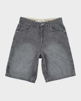 Vintage 2000's Champs Wide Leg Grey Faded Denim Shorts - W32 L11