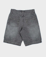 Vintage 2000's Champs Wide Leg Grey Faded Denim Shorts - W32 L11
