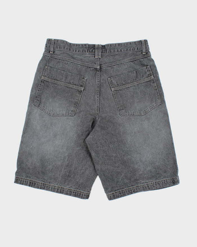 Vintage 2000's Champs Wide Leg Grey Faded Denim Shorts - W32 L11