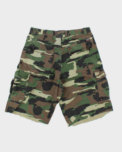 Vintage Y2K Plugg Baggy Camouflage Cut Off Cargo Shorts - W32 L12