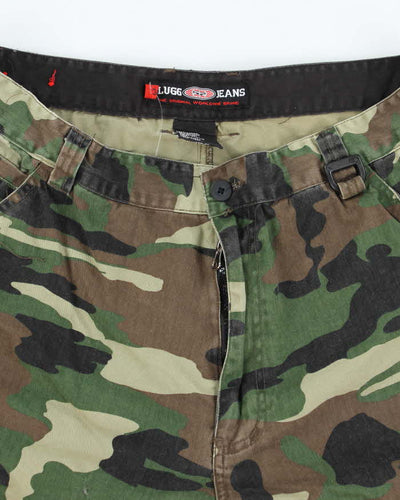 Vintage Y2K Plugg Baggy Camouflage Cut Off Cargo Shorts - W32 L12