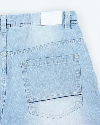Vintage Y2K Southpole Light Wash Wide Leg Denim Shorts - W36 L12