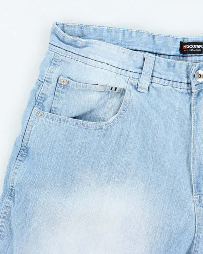 Vintage Y2K Southpole Light Wash Wide Leg Denim Shorts - W36 L12