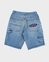 Vintage 2000's Joker Embroidered Wide Leg Denim Shorts - W34 L11