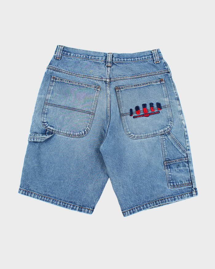 Vintage 2000's Joker Embroidered Wide Leg Denim Shorts - W34 L11