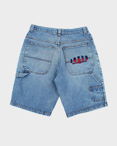 Vintage 2000's Joker Embroidered Wide Leg Denim Shorts - W34 L11