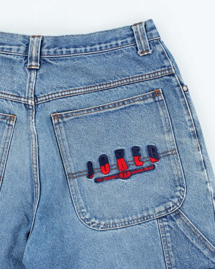 Vintage 2000's Joker Embroidered Wide Leg Denim Shorts - W34 L11