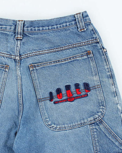 Vintage 2000's Joker Embroidered Wide Leg Denim Shorts - W34 L11