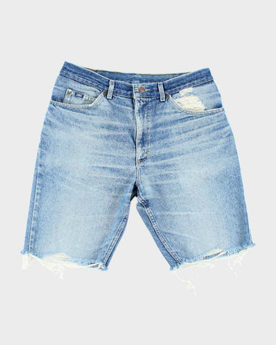 Vintage Lee Medium Wash Cut Off Denim Shorts - W32 L10