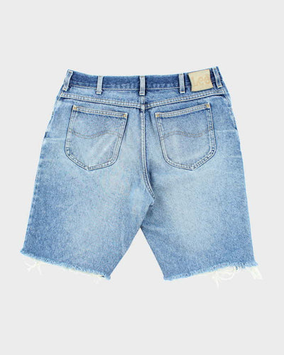 Vintage Lee Medium Wash Cut Off Denim Shorts - W32 L10