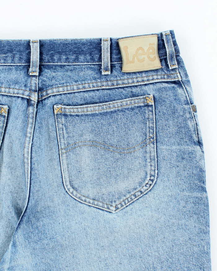 Vintage Lee Medium Wash Cut Off Denim Shorts - W32 L10