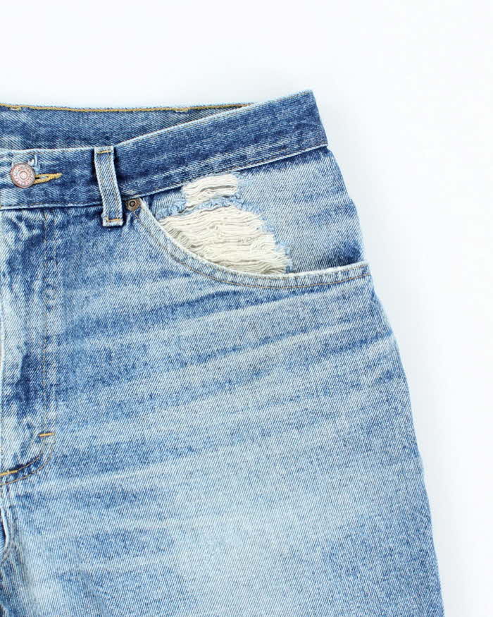 Vintage Lee Medium Wash Cut Off Denim Shorts - W32 L10