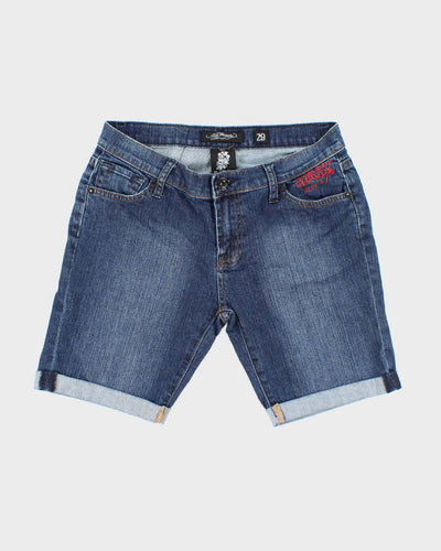 Vintage Y2K Ed Hardy Sequined Pocked Dark Wash Denim Shorts - W30 L9