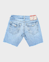 Vintage Y2K True Religion Light Wash Cut Off Denim Shorts - W36 L9