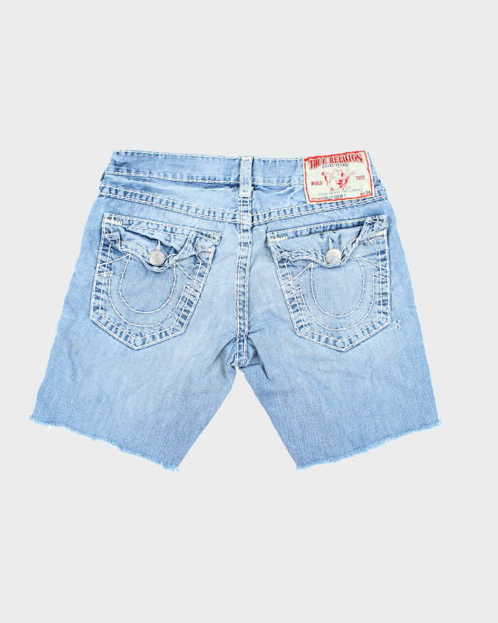 Vintage Y2K True Religion Light Wash Cut Off Denim Shorts - W36 L9