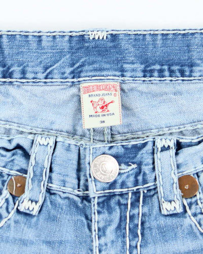 Vintage Y2K True Religion Light Wash Cut Off Denim Shorts - W36 L9