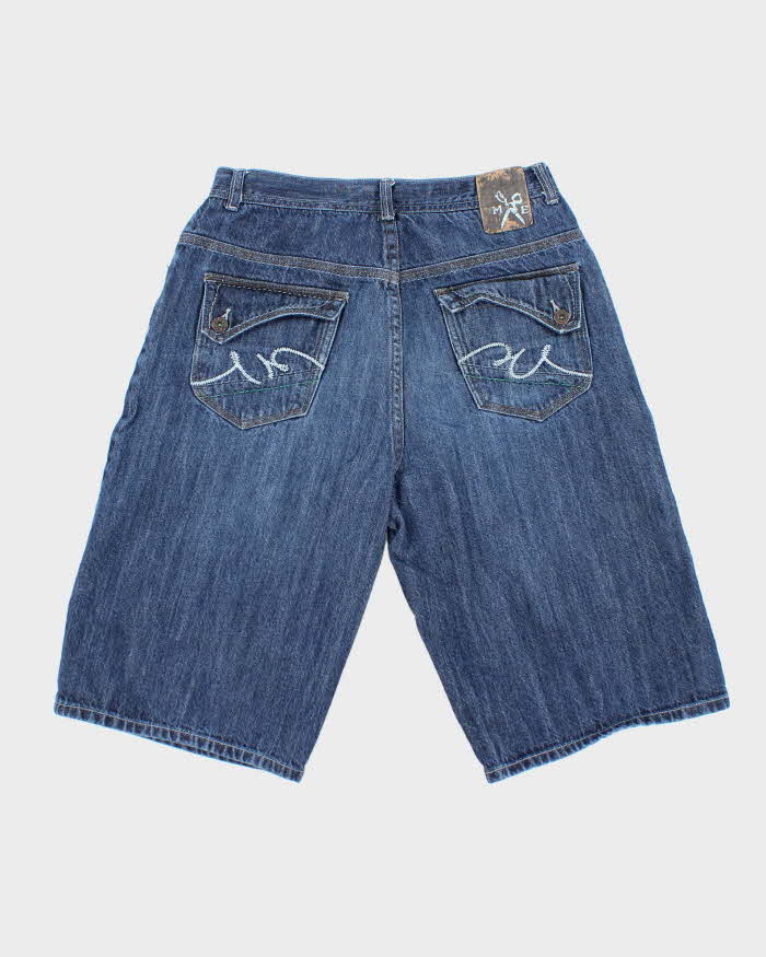 Vintage 2000's Marc Ecko Wide Leg Dark Wash Denim Shorts - W30 L12