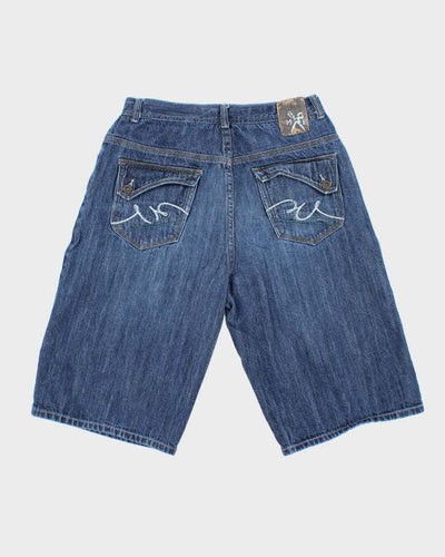 Vintage 2000's Marc Ecko Wide Leg Dark Wash Denim Shorts - W30 L12