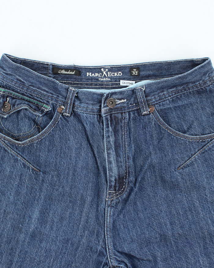 Vintage 2000's Marc Ecko Wide Leg Dark Wash Denim Shorts - W30 L12