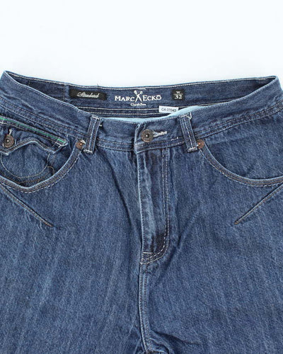 Vintage 2000's Marc Ecko Wide Leg Dark Wash Denim Shorts - W30 L12