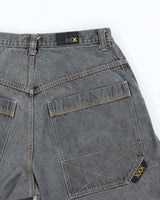 Vintage Y2K Xtreme Wide Leg Grey Wash Cut Off Denim Shorts - W30 L8