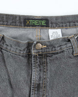 Vintage Y2K Xtreme Wide Leg Grey Wash Cut Off Denim Shorts - W30 L8