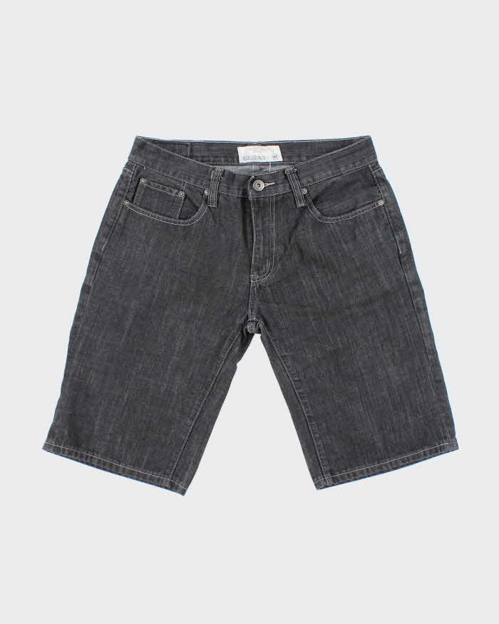 Vintage Y2K Ecko Untld Grey Wash Wide Leg Denim Shorts - W34 L13