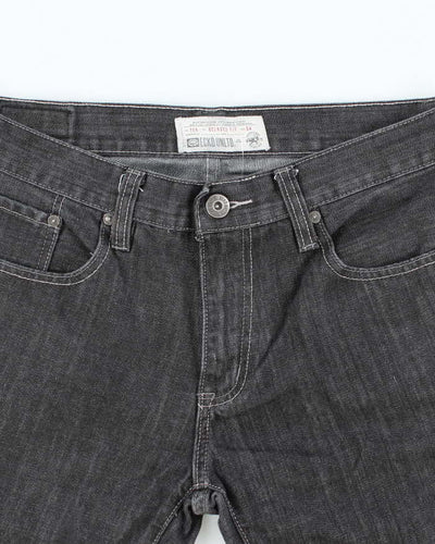 Vintage Y2K Ecko Untld Grey Wash Wide Leg Denim Shorts - W34 L13