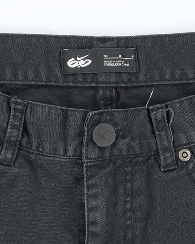 Vintage Nike 6.0 Black Wash Denim Shorts - W30 L11