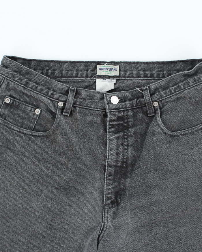 Vintage Y2K Guess Grey Wash Denim Shorts - W32 L9