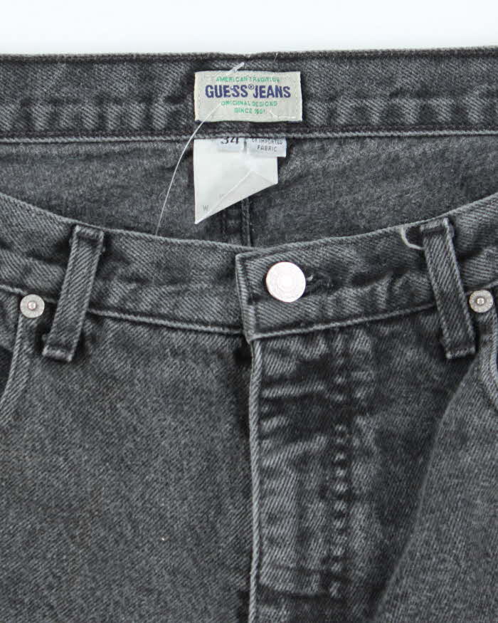 Vintage Y2K Guess Grey Wash Denim Shorts - W32 L9