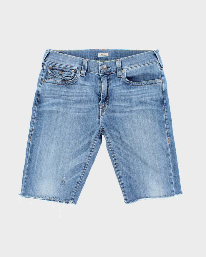 Vintage 2000's True Religion Medium Wash Cut Off Denim Shorts - W36 L12