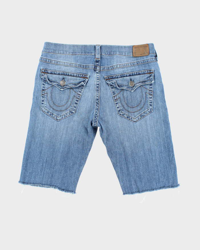 Vintage 2000's True Religion Medium Wash Cut Off Denim Shorts - W36 L12