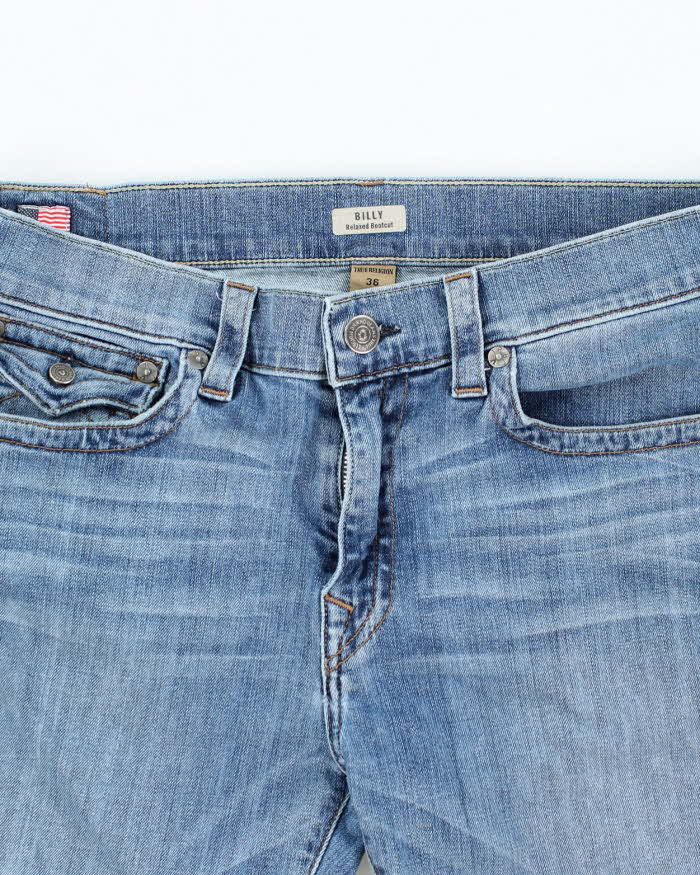 Vintage 2000's True Religion Medium Wash Cut Off Denim Shorts - W36 L12
