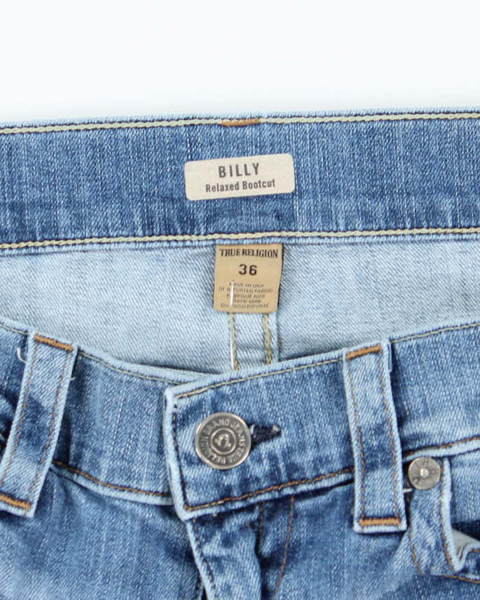 Vintage 2000's True Religion Medium Wash Cut Off Denim Shorts - W36 L12