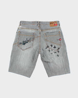 Vintage Y2K Quiksilver Grey Wash Denim Shorts - W32 L11