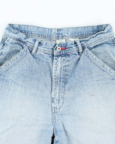 Vintage 725 Medium Wash Wide Leg Denim Shorts - W32 L13