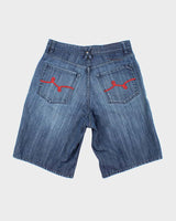 Vintage Y2K LRG Wide Leg Dark Wash Denim Shorts - W30 L11