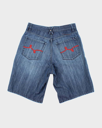 Vintage Y2K LRG Wide Leg Dark Wash Denim Shorts - W30 L11