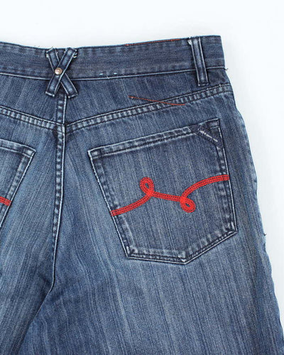 Vintage Y2K LRG Wide Leg Dark Wash Denim Shorts - W30 L11