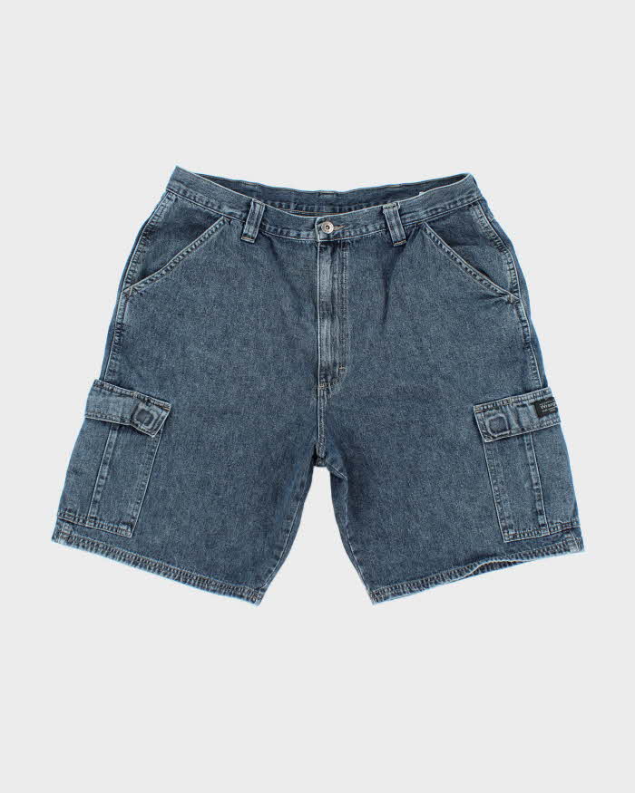 Vintage Y2K Wrangler Dark Wash Cargo Denim Shorts - W32 L9