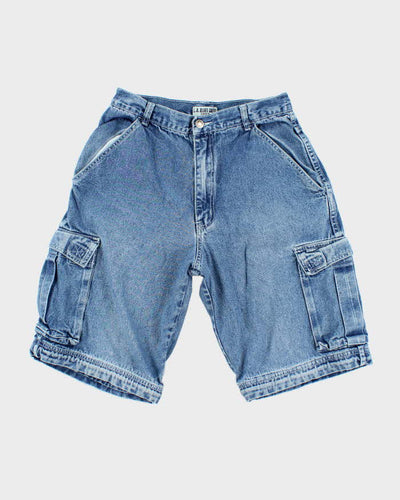 Vintage Y2K L.A. Blues Medium Wash Denim Cargo Shorts - W28 L11