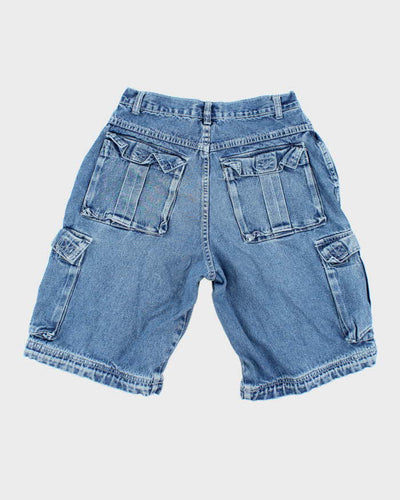 Vintage Y2K L.A. Blues Medium Wash Denim Cargo Shorts - W28 L11