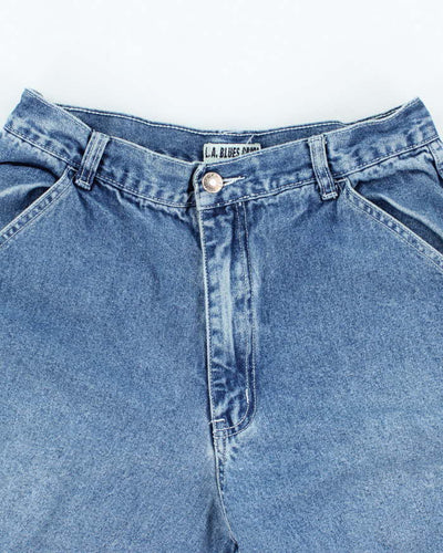 Vintage Y2K L.A. Blues Medium Wash Denim Cargo Shorts - W28 L11