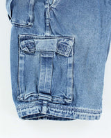 Vintage Y2K L.A. Blues Medium Wash Denim Cargo Shorts - W28 L11