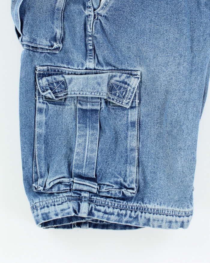 Vintage Y2K L.A. Blues Medium Wash Denim Cargo Shorts - W28 L11