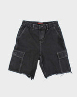 Vintage 2000's Urban Duty Grey Wash Cut Off Denim Cargo Shorts - W30 L10