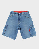 Vintage 2000's Burnside Medium Wash Denim Cargo Shorts - W34 L11