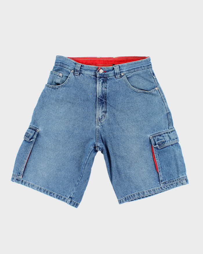 Vintage 2000's Burnside Medium Wash Denim Cargo Shorts - W34 L11