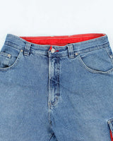 Vintage 2000's Burnside Medium Wash Denim Cargo Shorts - W34 L11